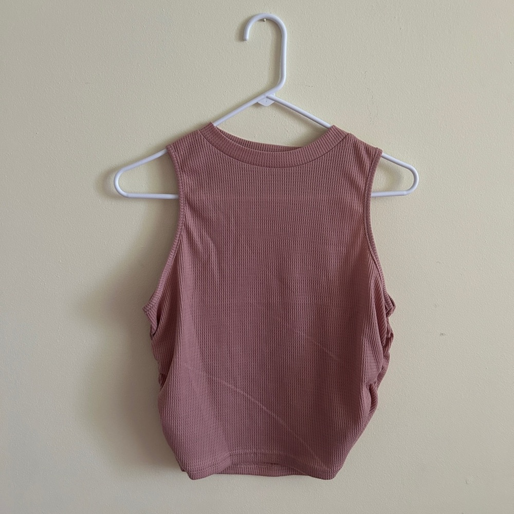 Blush Waffle knit tank top